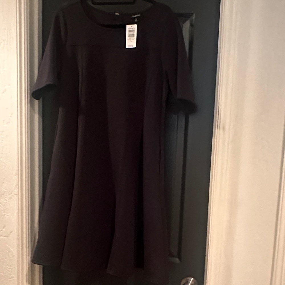 Torrid Fluted Scuba Black Dress